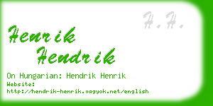 henrik hendrik business card